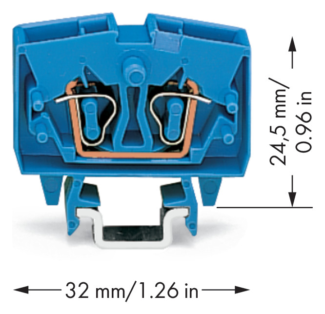 Reihenklemme 0,08-2,5qmm Serie 264 24A 1Etage 2kl bl Hutschiene TH15