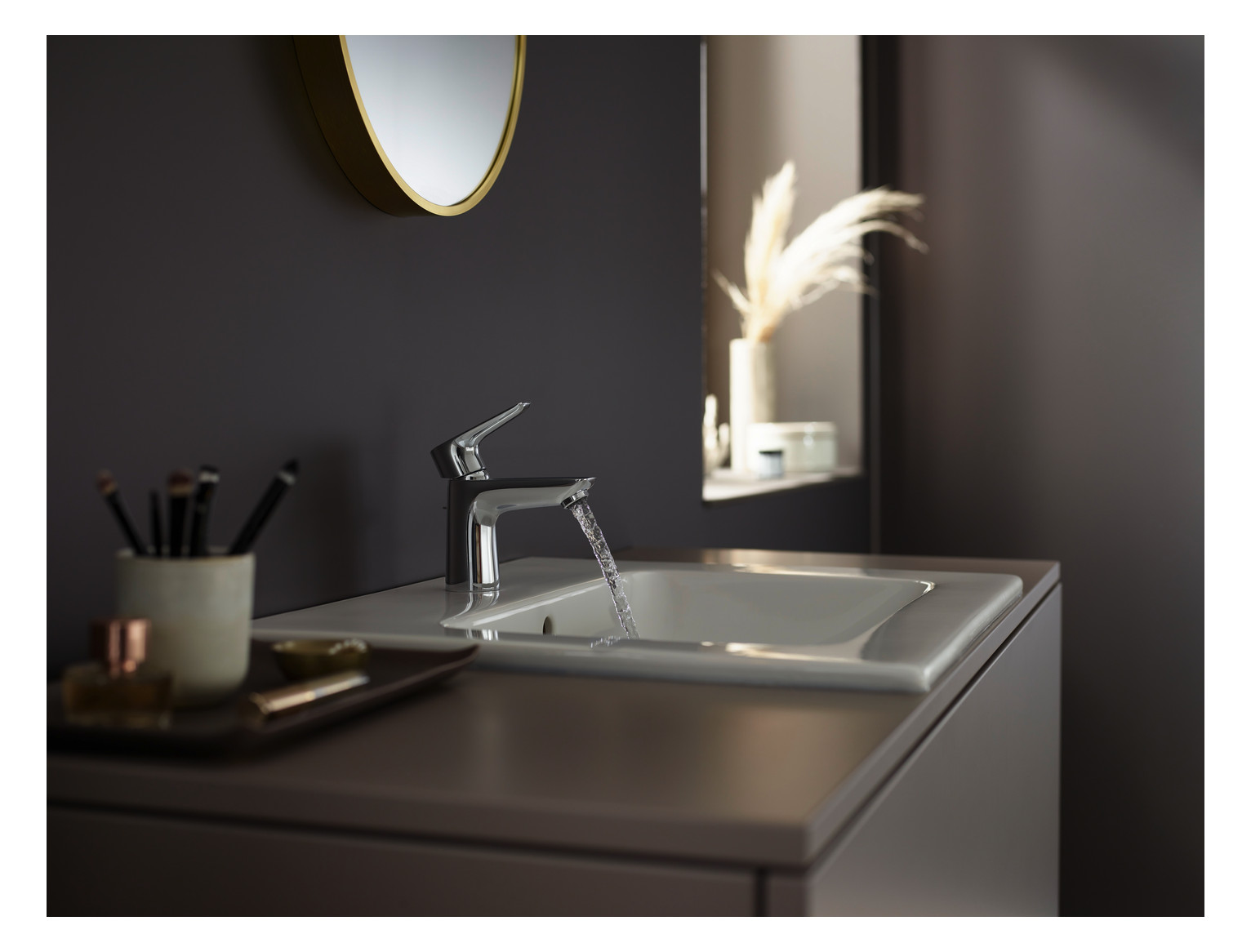 hansgrohe Waschtisch-Einhebelmischer 80 Talis E ND, für offene Warmwasserbereiter, mit Zugstangen-Ablaufgarnitur, chrom