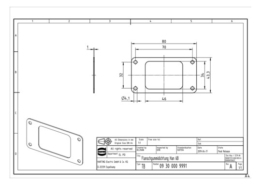 HART HAN 6 B FLANSCHGUMMIDI  09300009991 