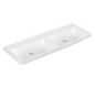V&B Schrank-Doppelwaschtisch Subway 3.0 130x47cm, eckig, ohne Hahnloch/ohne Überlauf, stone white C-plus