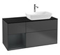 V&B Waschtisch-Unterschrank Finion 120cm, Abdeckplatte black matt, Regal Midnight matt lacquer, Anthracite matt