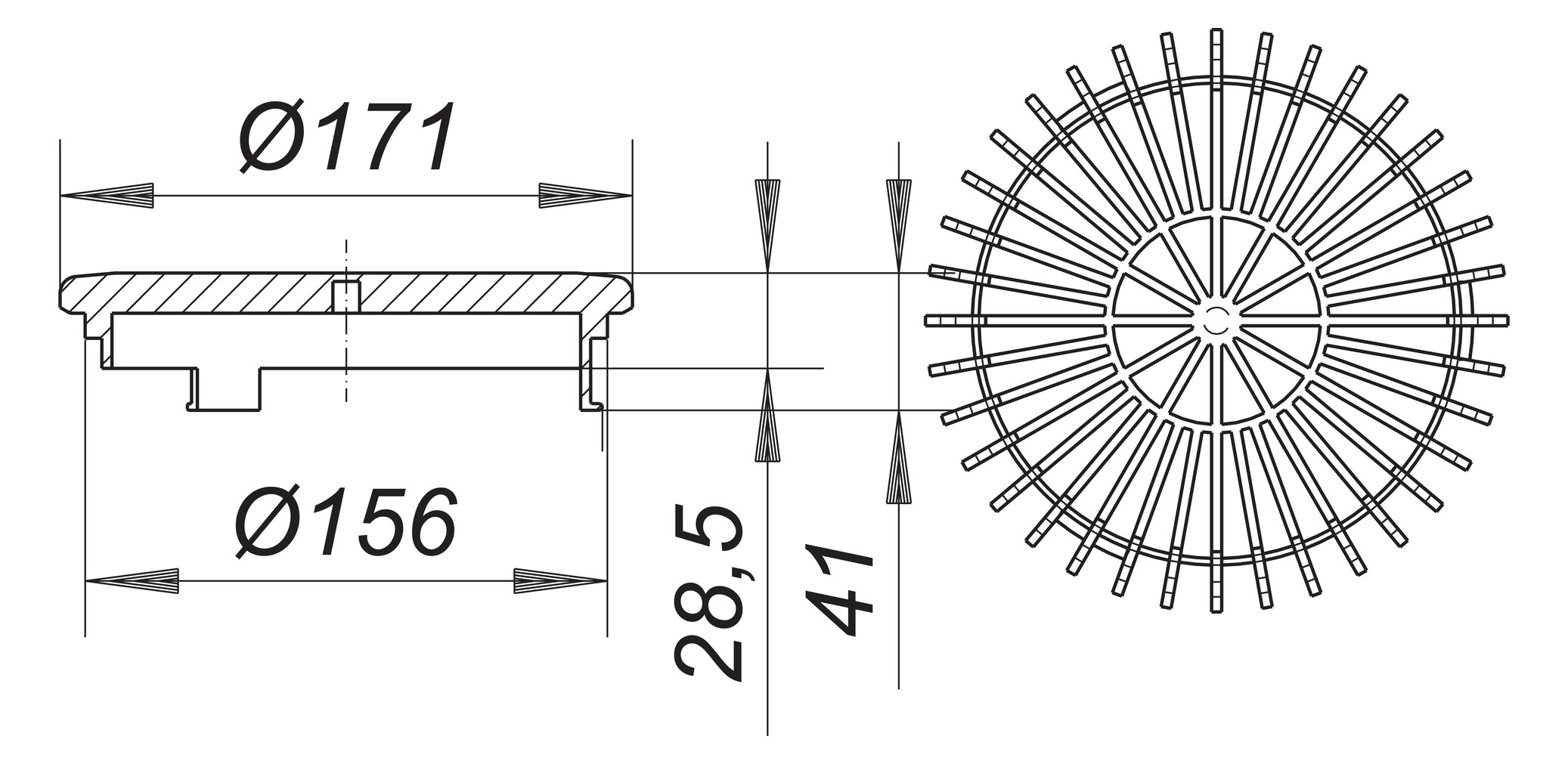 Dallmer Flachrost S 15 Ø 170 mm, Polypropylen, UV-stabilisiert