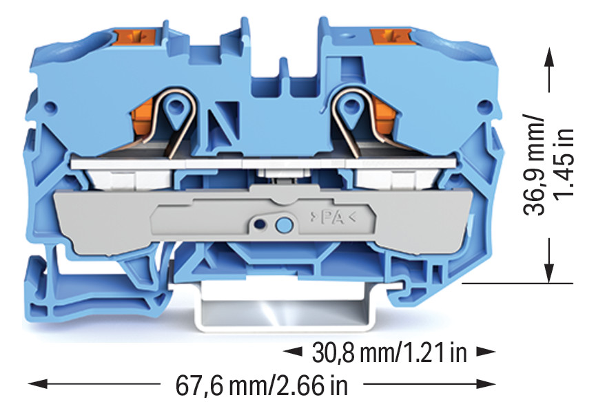 Reihenklemme 0,5-16qmm 1Etage 2kl bl 57A TS35 Hutschiene TH35