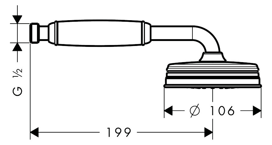 hansgrohe Handbrause Axor Montreux 100mm, 1jet, brushed red gold