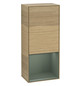 V&B Seitenschrank Wandbeleuchtung Finion 41,8cm, links, Regal unten Olive Matt, Oak Veneer