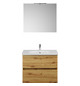Burgbad Waschtisch-Kombination Rocio mit Spiegel, 80,5 x 200 x 46,5 cm, Eiche Dekor Urban