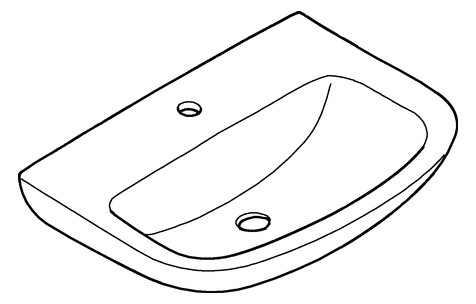 GROHE Waschtisch Bau Keramik 60,9 x 44,2 cm, 1 Hahnloch, mit Überlauf, wandhängend, alpinweiß