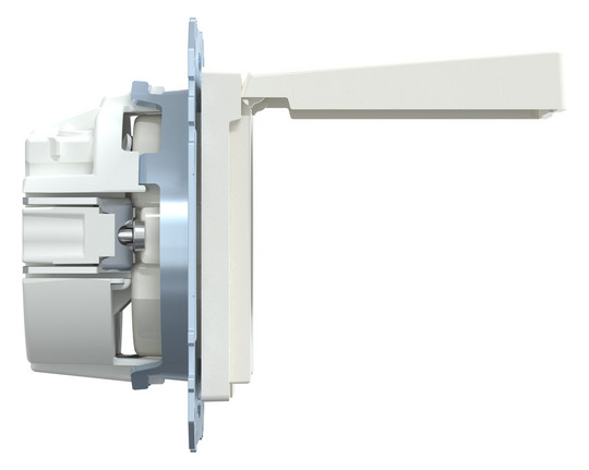 Steckdose 1f polws glz System M UP Klappd IP20