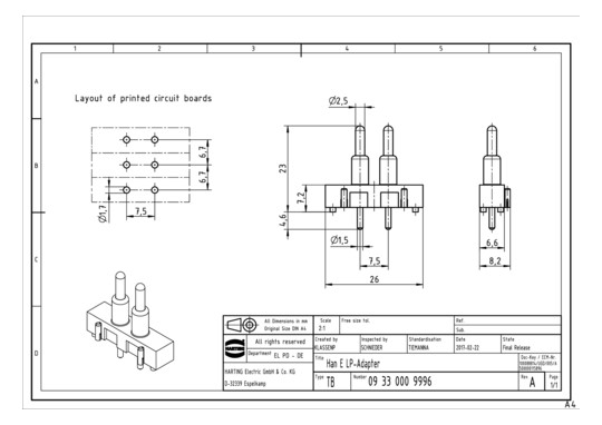 HART Han E LP-Adapter        09330009996 