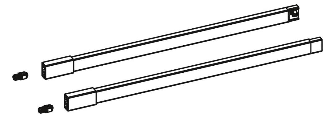 Bild Set Längsreling ArciTech / 650 mm, weiß, links und rechts - Hettich-1