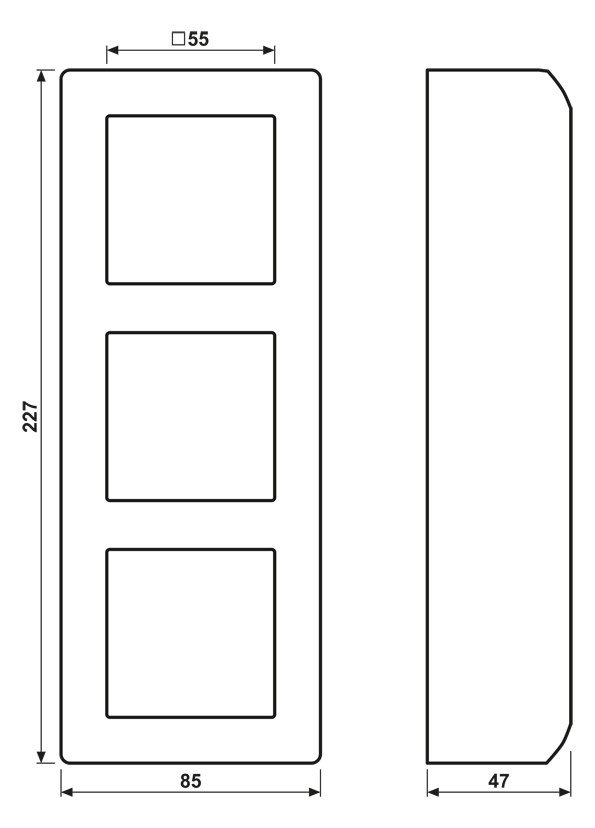 Gehäuse AP 3f Kst aws AS / AS 500 AP-Geh Aufputz glz Gehäuse AP 3f Kst aws AS / AS 500 AP-Geh Aufputz glz