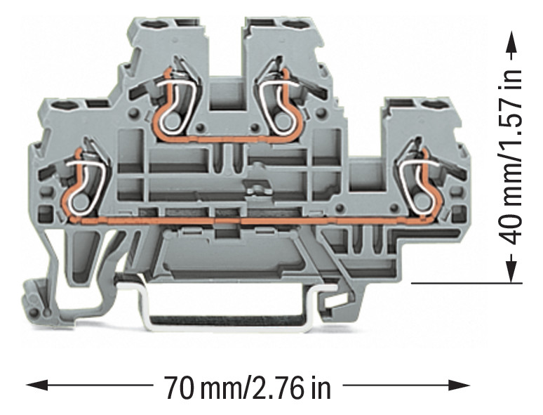 Reihenklemme 0,08-2,5qmm Serie 870 24A 2Etagen 2kl gr Hutschiene TH35