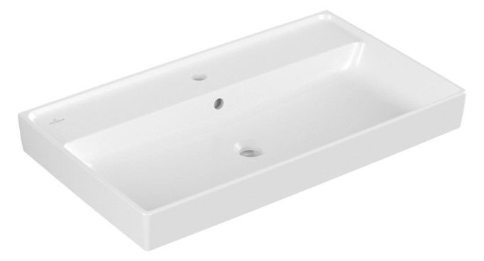 V&B Schrankwaschtisch Collaro 80 x 47 cm, mit Überlauf, stone white C-plus