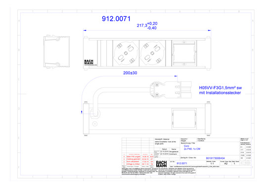 Bachmann Steckdosenleiste für   912.0071 