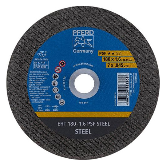 PFERD-Trennscheiben für Stahl PSF STEEL - 178x1,6mm,...