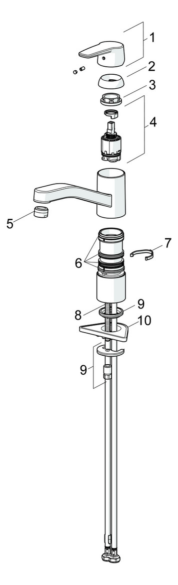 HANSA Spültisch-Einhebelmischer HANSAPOLO Eco 3,36 l/min, schwenkbarer Auslauf, Ausladung 215mm, chrom