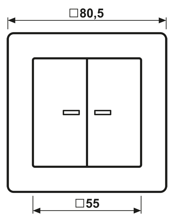 Abdeckung Schalter AS / NaV aws glz Kontrollfenster/Lichtauslass