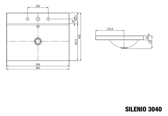 Kaldewei Aufsatz-Waschtisch SILENIO 3040, 60 x 46 x 4 cm, warm beige 20 Perl-Effekt, ohne Überlauf, 3 Hahnlöcher