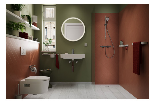 hansgrohe Waschtisch-Einhebelmischer 100 Vernis Blend CoolStart mit Zugstangen-Ablaufgarnitur, chrom