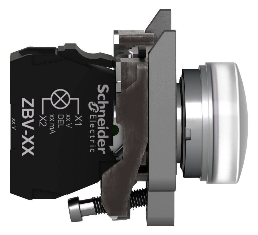 Leuchtmelder komplett 1f LED UC rnd fl Ø22,5mm ws IP65