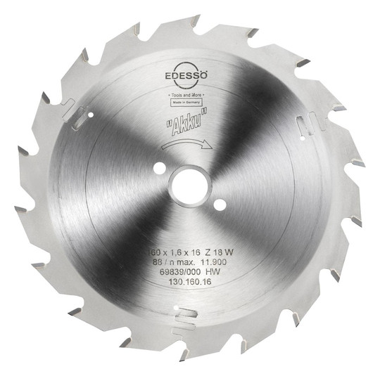 EDESSÖ-HW-Kreissägeblatt Akku - 160x1,6x16mm,...