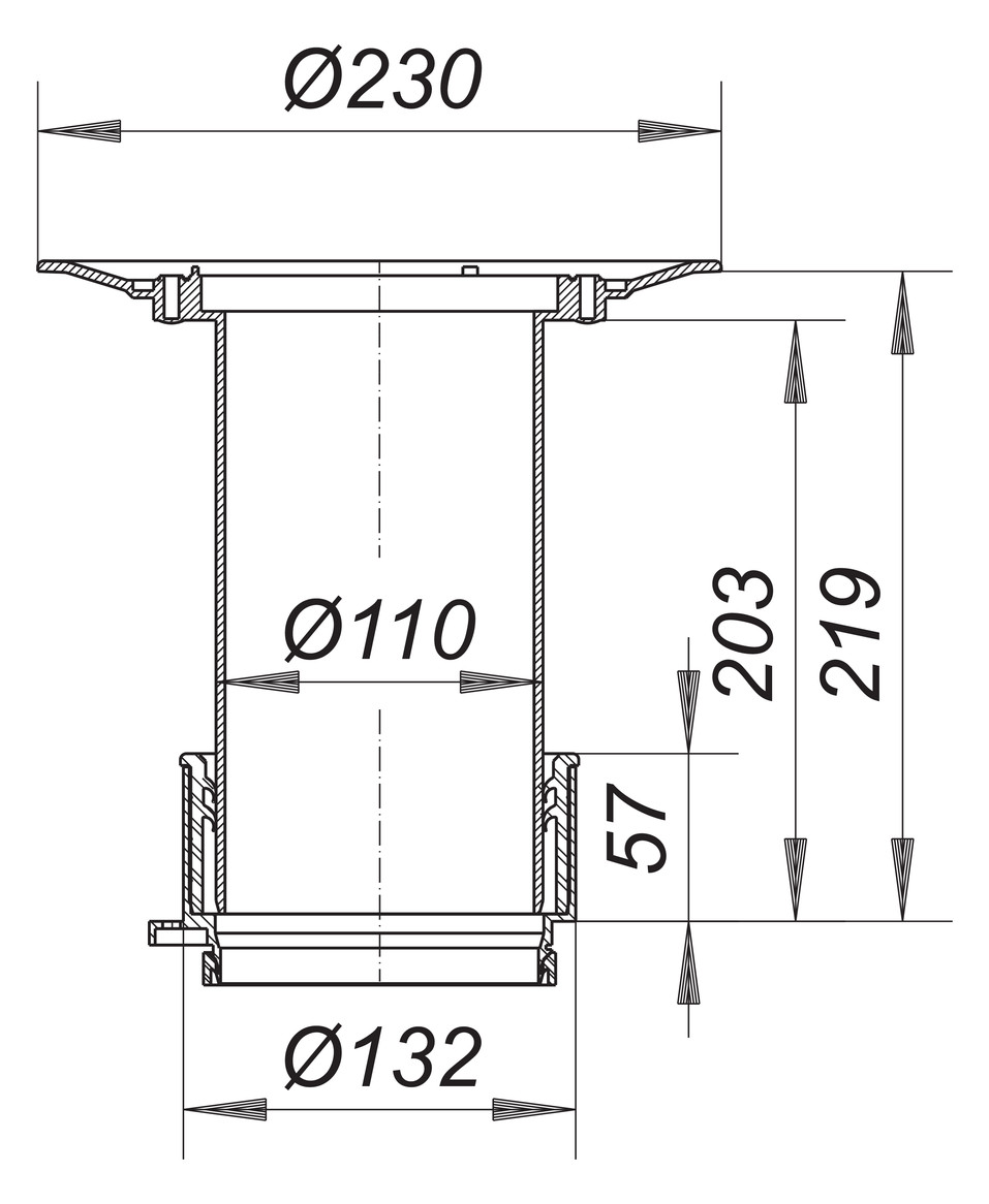 Dallmer Aufstockelement 85 Serie 10 Polypropylen, hochschlagfest