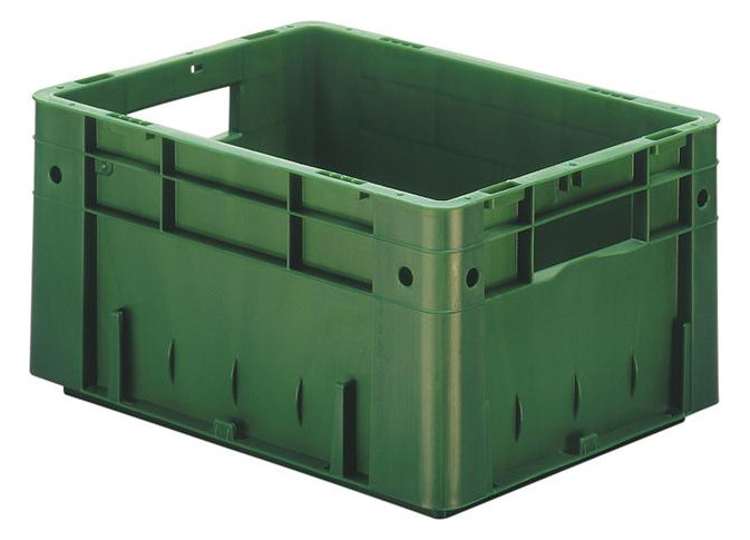 Bild Transport-Stapelkasten B400xT300xH210 mm grün Auflast 600kg mit Griffloch LA-KA- - LA-KA-PE-0