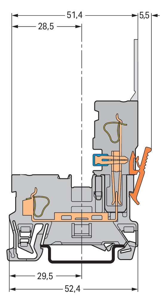 Reihenklemme 0,08-4qmm Serie 769 1Etage 2kl gr 32A Hutschiene TH35