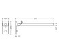 HEWI Stützklappgriff System 900 Mono Ausladung 600mm, verchromt