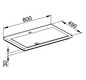 KEUCO Mineralguss-Waschtisch Royal Reflex 80 x 3 x 49 cm, weiß, 1 Hahnloch, mit Ab-/Überlaufsystem
