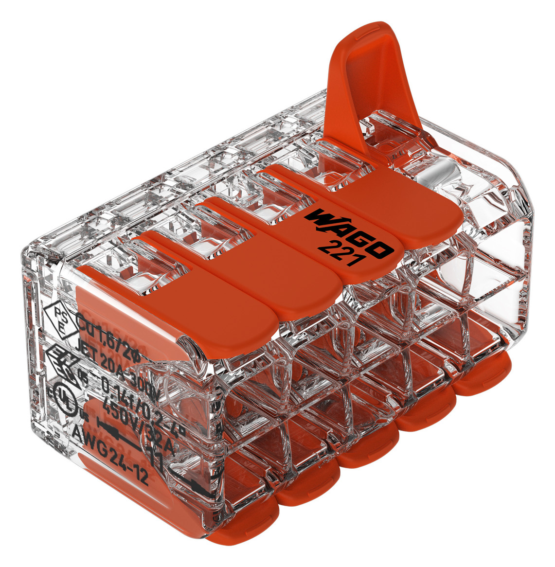 Steckklemme 10f 450V 32A 0,2-4qmm or m.BetätiHebel f.Massivleiter 0,14-4qmm