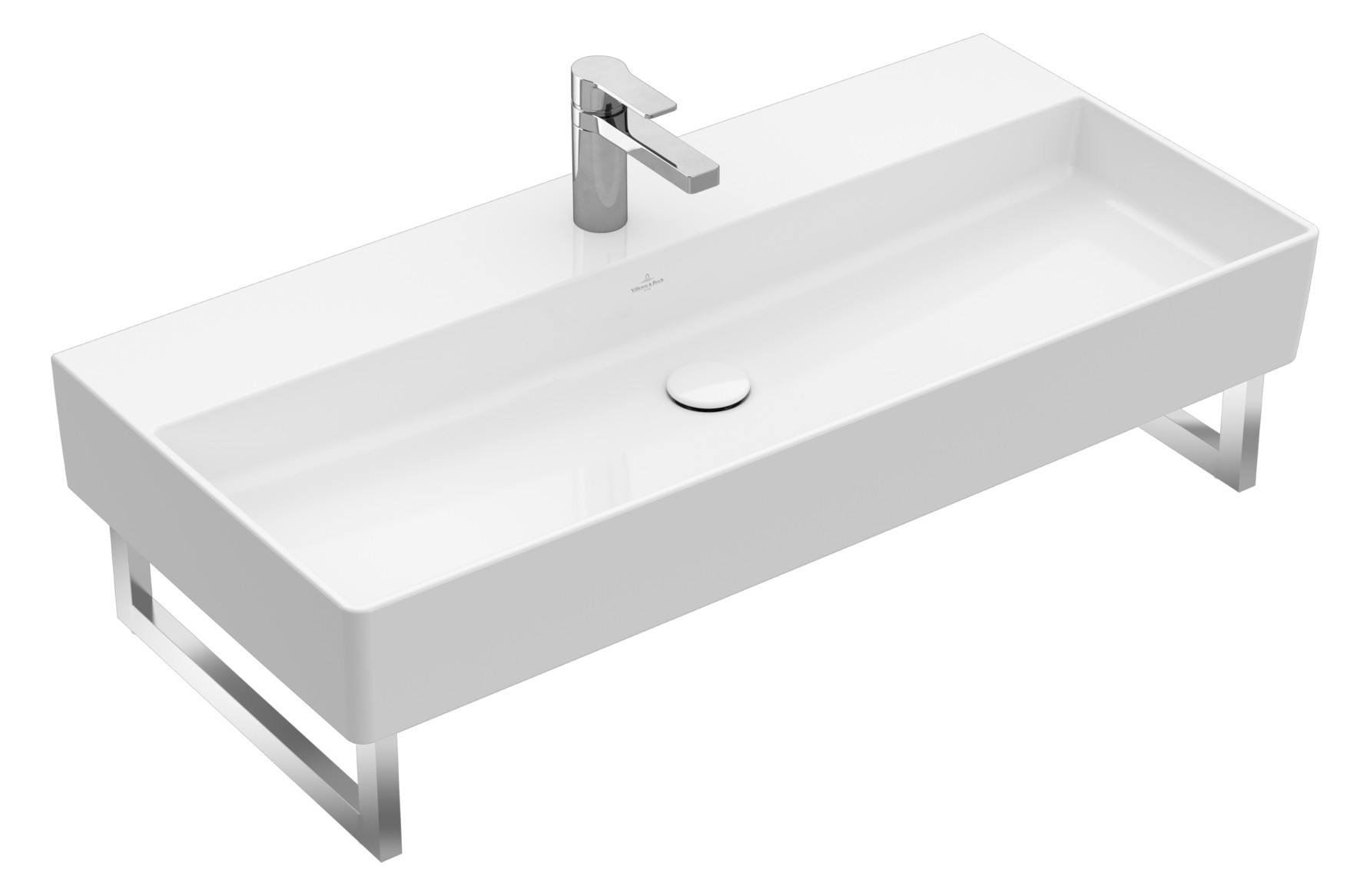 V&B Waschtisch Memento 2.0 100x47cm, Hahnloch, mit Überlauf, weiß alpin