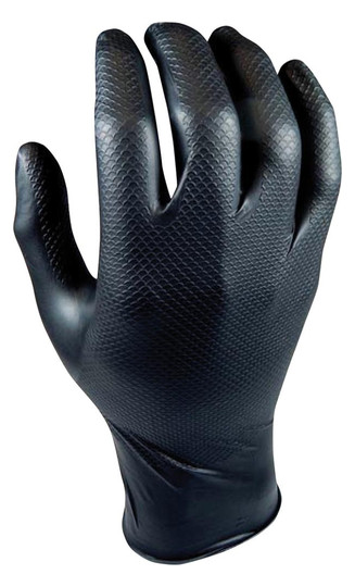 NBR-Einweghandschuh Grippaz, schwarz - Gr.M (Box a 50...