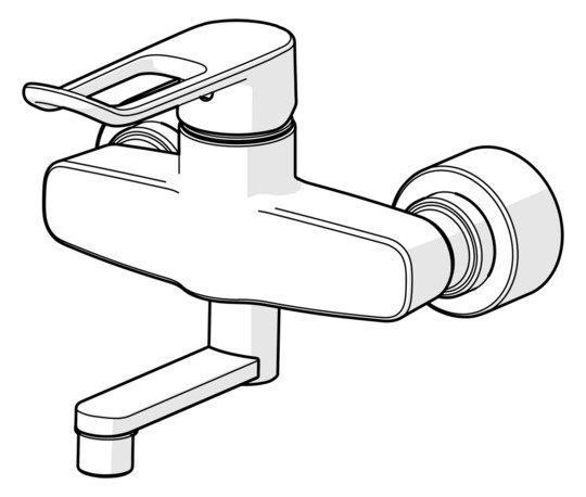 HANSA Waschtisch-Einhebelmischer HANSACLINICA Wandmontage, Bügelhebel, Ausladung 177 mm, chrom