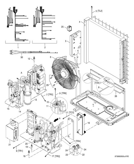 BOSCH Außeneinheit CS 7000i AW 13 OR-T, 1680 x 1200 x 580 mm, für Monoblock-Wärmepumpe