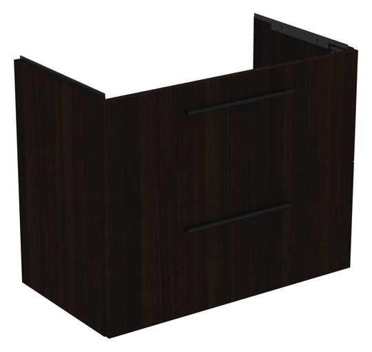 Ideal-Standard Möbelwaschtisch-Paket i.life A 84x46x64,5cm, 1 Hahnloch, Griff Chrom gebürstet, coffee oak
