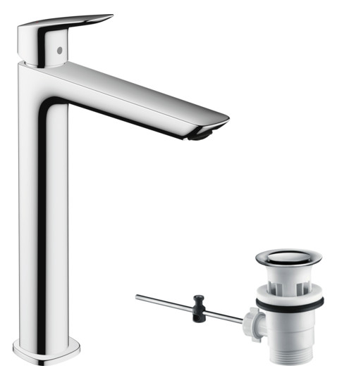 hansgrohe Waschtisch-Einhebelmischer 240 Fine Logis mit Zugstangen-Ablaufgarnitur, chrom