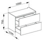 KEUCO Unterbauschrank Edition 11 Planning 105x70x53,5cm, 2 Frontauszüge, Innenbeleuchtung, Strukturlack Weiß