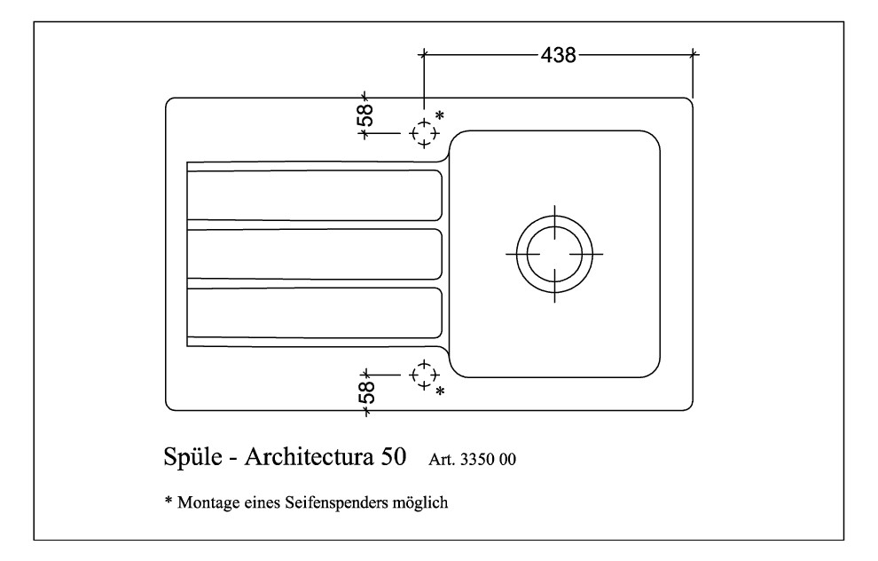 V&B Spüle Architectura 50 mit Ablaufgarnitur, Excenterbetätigung, graphit CeramicPlus