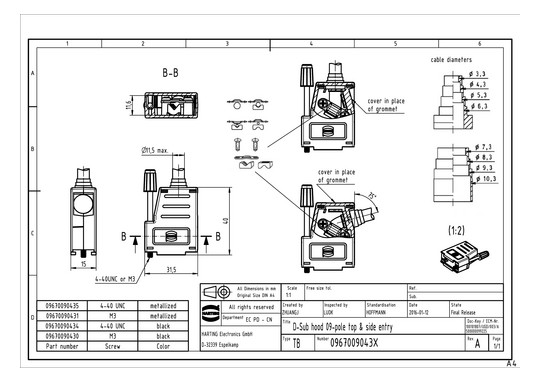 HART Gehäuse 9pol.           09670090435 