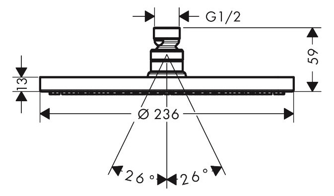 hansgrohe Kopfbrause Raindance S 240 Brausekopfgröße 240mm, 1jet, chrom