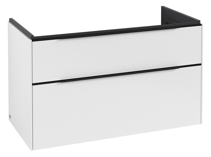 V&B Waschtisch-Unterschrank Subway 3.0 97,3x57,6x47,8cm, ohne LED/Griff Volcano black, pure white