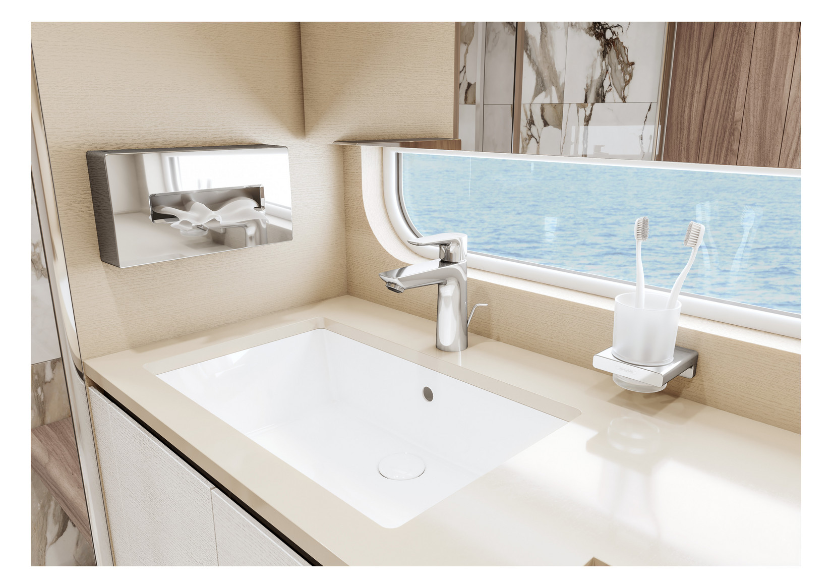 hansgrohe Kosmetiktuchbox AddStoris 265x145mm, Wandmontage, chrom