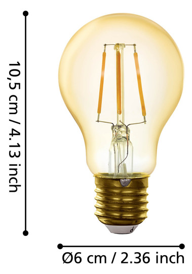 EGLO Leuchtmittel amber E27 1X4,9W 12221 