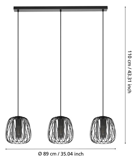 EGLO Hängeleuchte FLORESTA schwarz 99706 