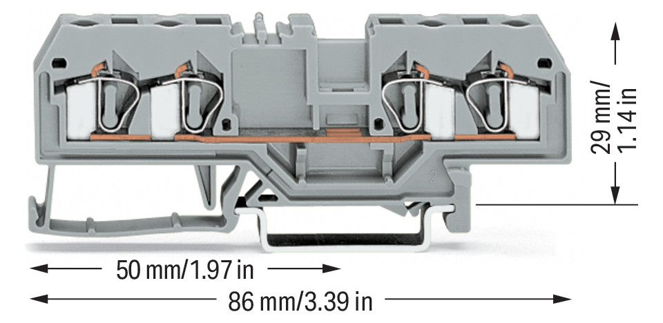 Reihenklemme 0,08-4qmm Serie 281 1Etage 4kl gr 26A Hutschiene TH35