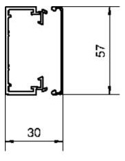 Leitungsführungskanal Kst 30x57x2000mm ver-ws LF-K unbeh 1500qmm RAL9016