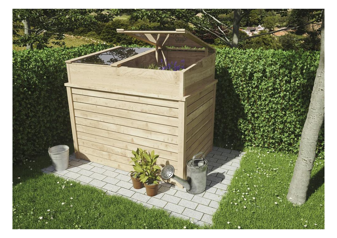 Bild TONDERN-Frühbeet 119 x 80 x 21/30 cm, vo rgefertigte Elemente Lärche - n.a.-2