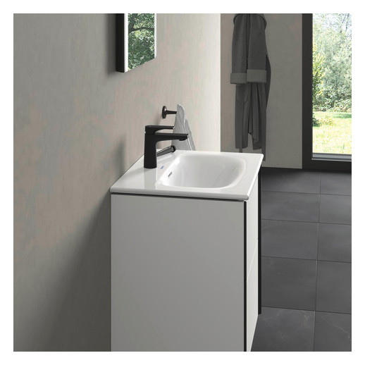 Duravit Möbel-Handwaschbecken Viu 53x43cm, mit Überlauf, Hahnlochbank, mit Hahnloch, weiß WonderGliss