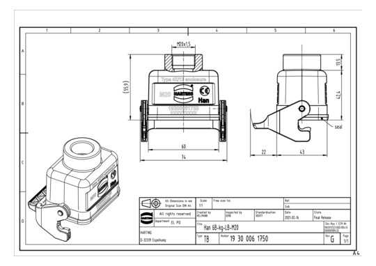 HART Kupplungsgehäuse M20    19300061750 